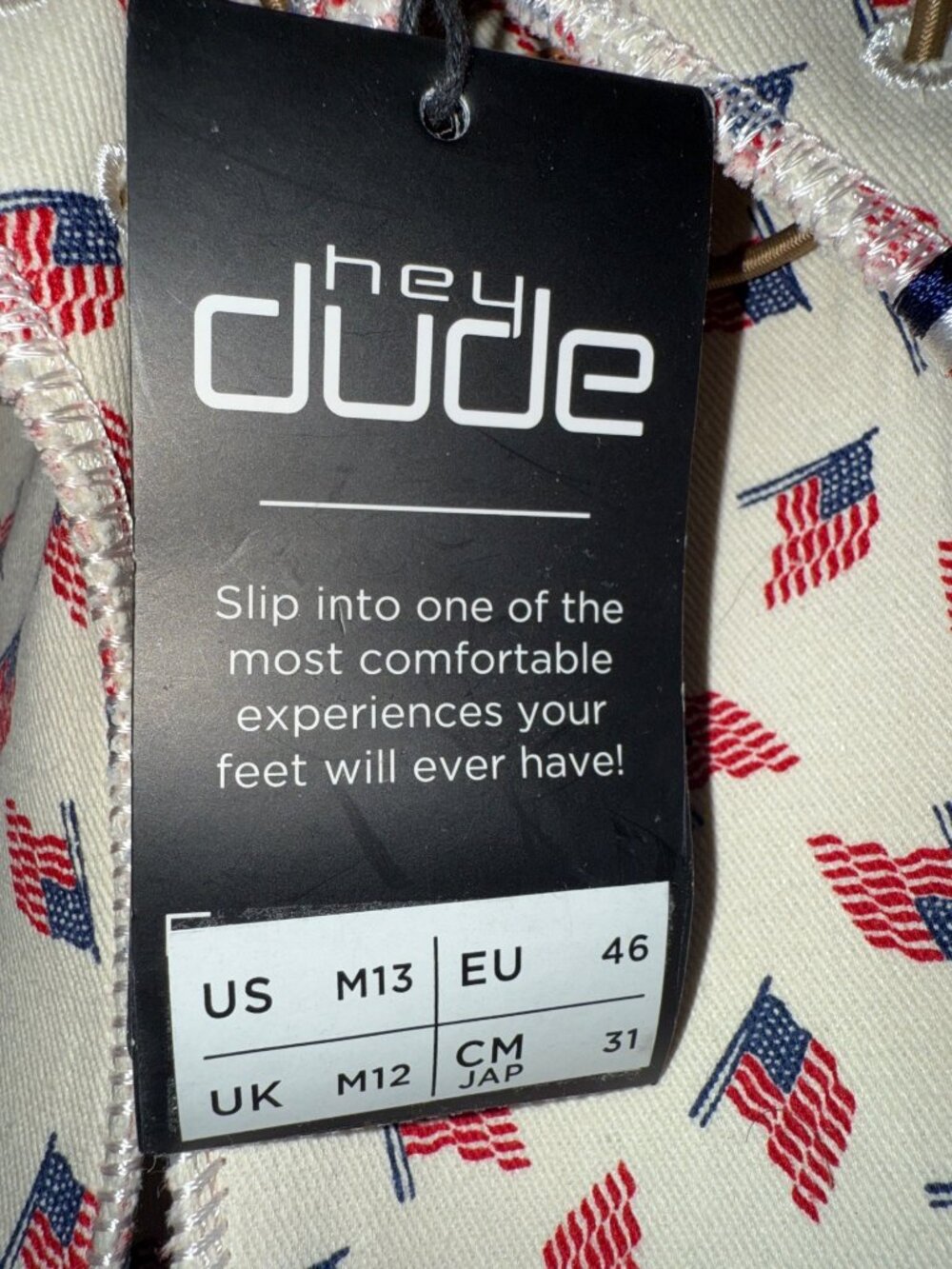 Hey Dude Men's Wally Patriotic Americana US flag Denim Slip on Sneaker 13 US New - Picture 9 of 9